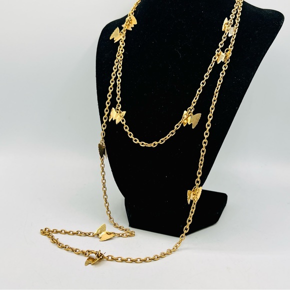 Vintage SARAH COVENTRY 2-piece gold tone butterfly chain necklace 18” & 32” - Picture 3 of 7